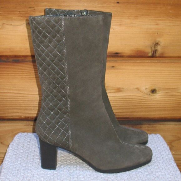 Aquatalia Mid Calf Heeled Boots - Picture 1 of 7